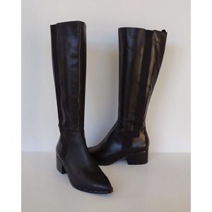 Bleecker & Bond Gabbi Tall Riding Boots Women's Size 9 M Black Leather MSRP $90